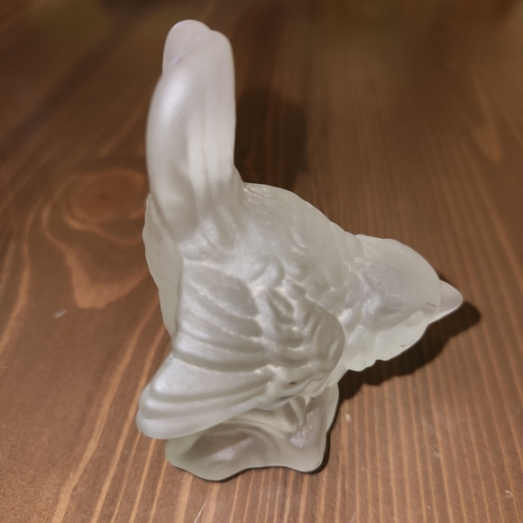 VINTAGE 1979 GOEBEL FROSTED CLEAR GLASS BIRD FIGURINE VINTAGE GLASS PAPERWEIGHT - Picture 5 of 12